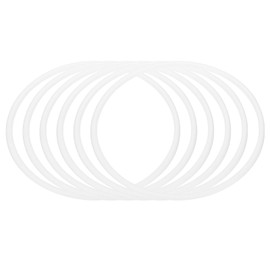 PATIKIL 7.2 Inch Dream Catcher Rings, 6 Pcs Plastic Macrame Wreath Floral Round Ring Hoop for Home Car DIY Craft Wedding Wall Hanging Decorations, White