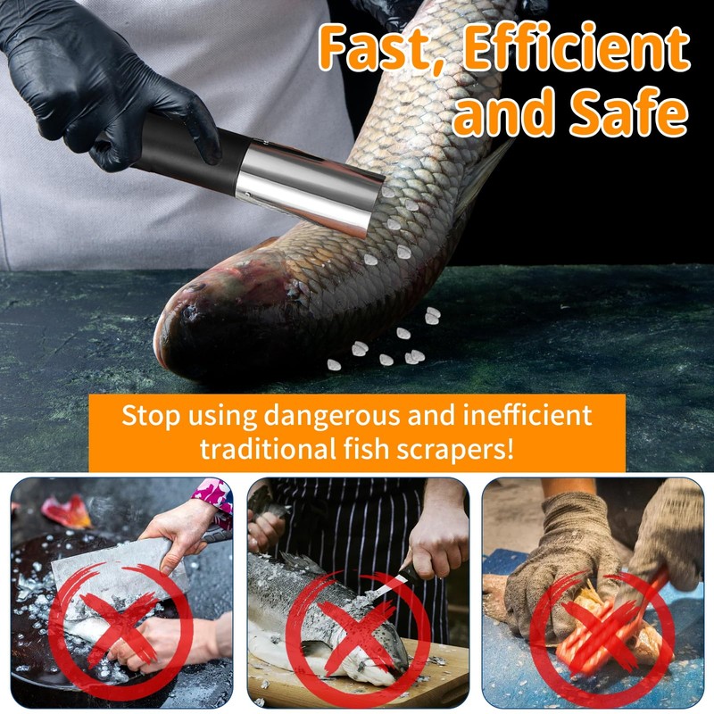Electric Fish Scaler, Wireless Fish Scale Remover, Fish Descaling Tool,