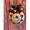 J&L Designs Quilted Christmas Ornament With Santa & Snowman Handmade