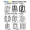 RokiaTek Metal Table Legs - 16 Inch Tall, Heavy Duty,
