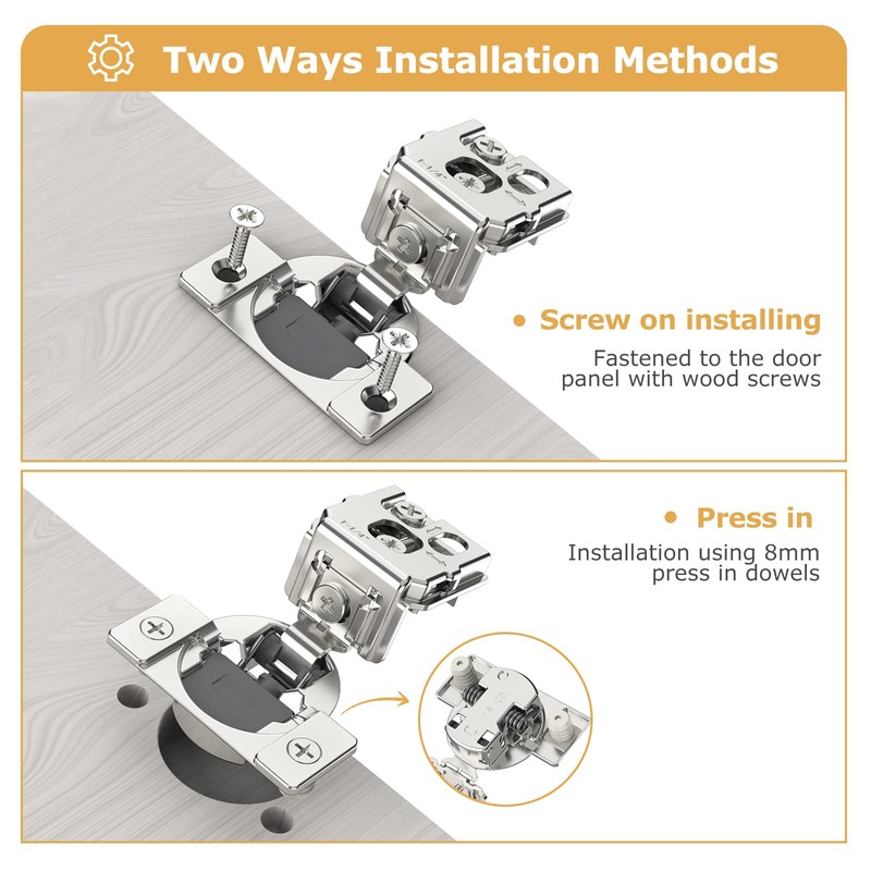 Furniware 50 Pieces 1-5/16 inch Overlay Soft Close Cabinet Hinges
