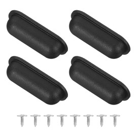 sourcing map 4Pcs Luggage Replacement Pads, Plastic Luggage Stand Feet Stud, Suitcase and Travel Gear Bottom Side Accessories with Self-tapping Screws, Black (57x24x15mm)