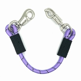 JA Horse Transport Elastic Tie Rope Elastic Rubber Tie Chain with Panic Hook and Bull Snap for Equestrian Horse Trailers, Box and Stable (1, Lavender, 60 cm)