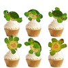 18pcs Green Glitter Dessert Cupcake Pick for Ocean Sea Turtle