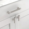 9BUILD 10 Pack Brushed Satin Nickel Cabinet Handles 128MM Hole