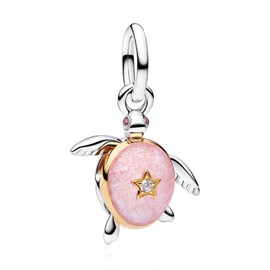 YUMINN Pink Opal Turtle Charm 925 Sterling Silver Charms for Bracelets and Necklaces Dangle Pendant Bead Charms Jewelry Gifts for Women Family Friends
