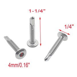 GWYAN 20 Pcs 410 Stainless Steel Flat Head Chamfered Hexagon Socket Self Drilling Screws Socket Drive Screws Fast Self Tapping Screws Suitable for Fastening or Connecting Objects in Various Occasions