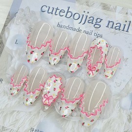 Provence Runner Handmade Nail Tips - Oval S / 프로방스 러너 수제네일팁 - 오벌S