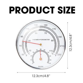 Sauna Thermometers Fahrenheit & Hygrometer - Temperature Measure Gauge, Indoor Dial Hygrothermograph, Thermostat Tool Accessories with Digital Display Fit for Steam Room, Family, Hotel (1PC)