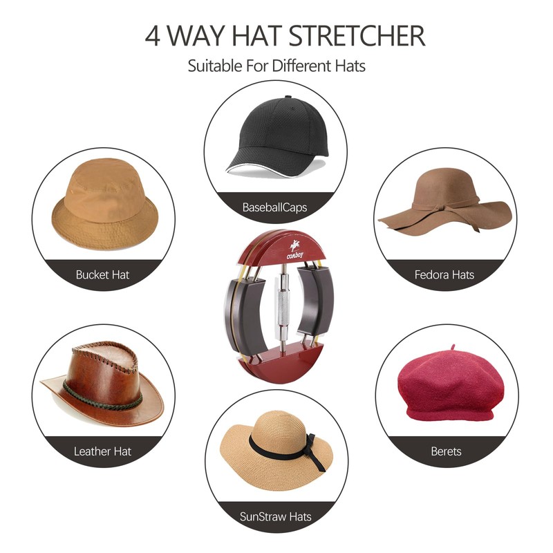 Upgraded Double Colors Hat Stretcher 4 Way Hat Shaper with