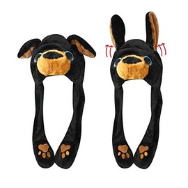 Big Eye Critter Action Caps Black Bear Squeeze Me Watch Me Move Animal Hat