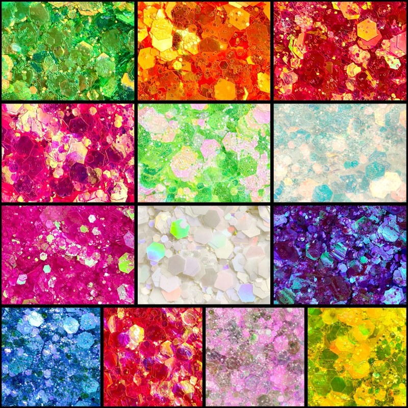 24 Pcs Sparkly Glitter for Crafts, Tumbler & Nail Design,