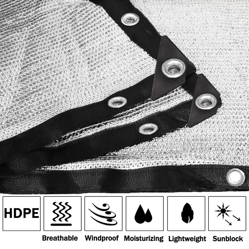 AIMFIKIOR 85% Heavy Duty Aluminum Foil Shade Cloth, 13 x