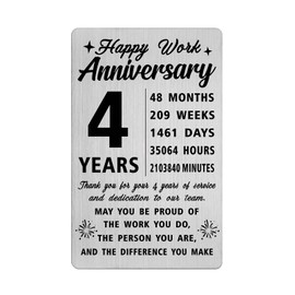 Richesele 4th Work Anniversary Card - Thank You 4 Years Work Gifts - Happy 4 Year 4th Work Anniversary Decorations