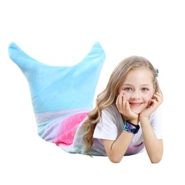 VHOME Kinder Meerjungfrau Decke Geschenke - Warmes Wohnzimmer Sofa Decke Kinder Kuscheldecke Für Weihnachts Geburtstagsgeschenk (K2-Blau, Kinder 120cm x 48cm)
