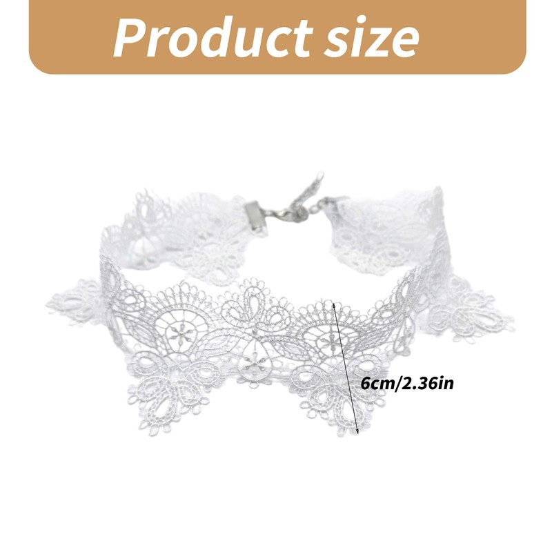 Vintage Lace Choker Necklace Stylish Pendant Adjustable Length Elegant Collar
