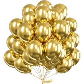 PartyWoo Globos dorados metálicos, 50 globos metálicos dorados de 12 pulgadas, globos dorados para guirnalda de globos o arco de globos como decoració
