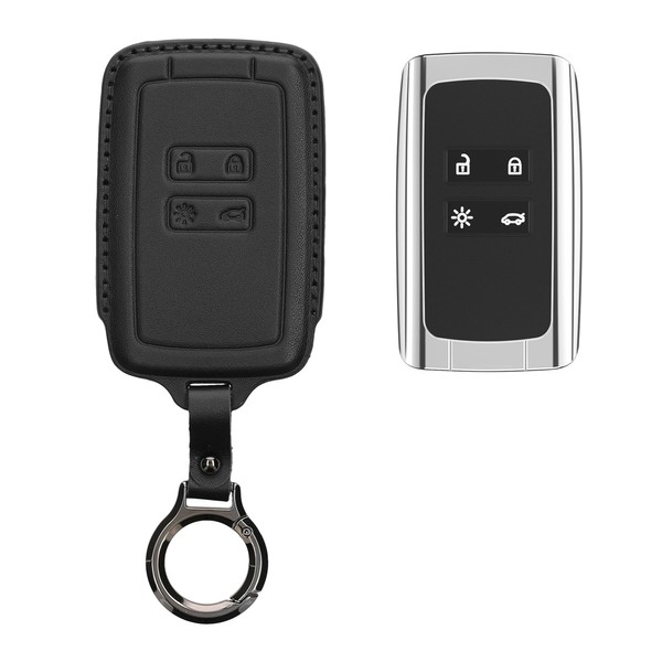 kwmobile Premium Leather Car Key Protective Case Compatible with Renault
