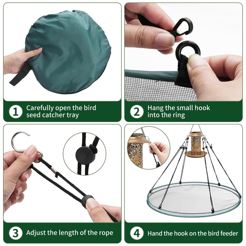 2 Pack Bird Seed Catcher Trays for Hanging Bird Feeder