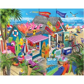 White Mountain Surf Shack 1000 Piece Puzzle for Adults Beach Summer Jigsaw Puzzles for Grandparents Adult Family
