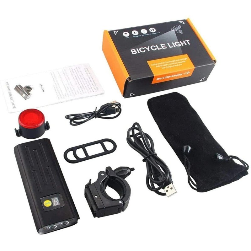 VASTFIRE Super Bright LED Mountain Bike Headlight Warning Tail Light