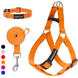 No Pull Dog Harness - Step in Dog Harness and Leash for Small Medium Large Dog - Escape Proof Adjustable Soft Dog Harness Leash Collar Set for Walking Training Hiking Outdoor