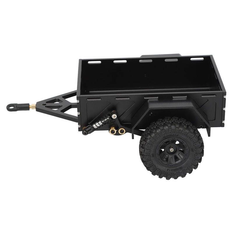 RC Car Hitch Trailer Aluminum Alloy Antislip Rubber Tire Rustproof