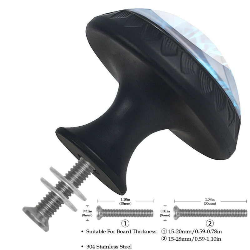 FVQL Black Cabinet Knobs for Kitchen Cupboard Bathroom, Set of