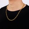 Fiusem 14k Gold plated Mens Chain Necklaces, Figaro Chains for