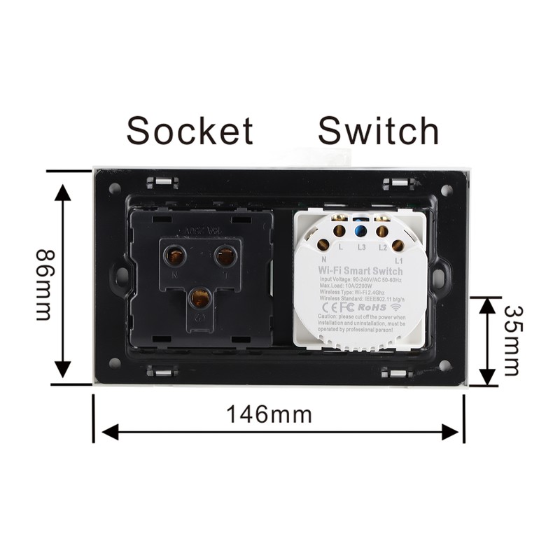 Wifi Smart Wall Outlet 2 in 1 Convenient Voice APP
