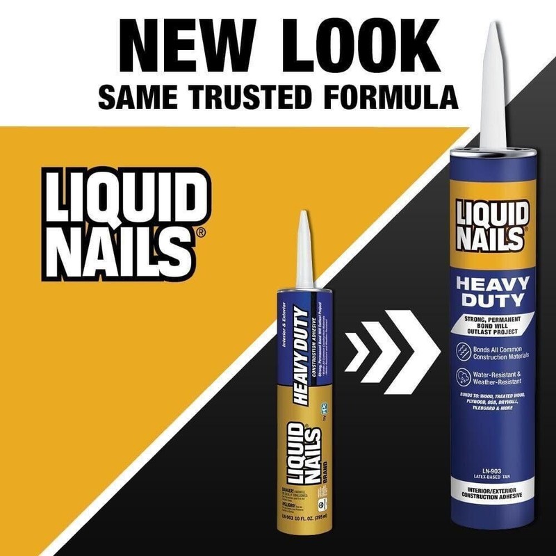 Liquid Nails LN-903 12 Pack Heavy Duty Construction Adhesive, Tan