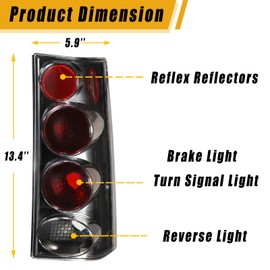 Boine Tail Light Compatible With 2003-2023 Chevy Express GMC Savana Van 1500 2500 3500 Driver and Passenger Side Rear Light Brake Lamps (Black)