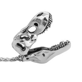 Controse Dinosaur Necklace - T-Rex Skull Pendant (316L Stainless Steel)