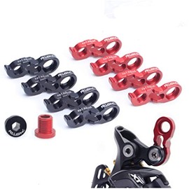 Zsling Extra Long MTB Road Bike Rear Derailleur Hanger Extender with M10 Screws Derailleur Hanger fit 34-52T Flywheel Aluminum Frame Hanger Extender Kit 11g Black Red (Red)