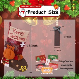 newnavat 18 Inch Plaid Christmas Stockings: Deer, Bear, and Other Animal Designs - One Piece Felt Large Plush 3D Reindeer Snowman Hanging Stocking for Girls Boys - Xmas Tree Mantel Party Decor (Deer)