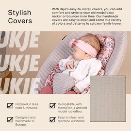 UKJE Liner Baby Rocker Cover - Compatible with 4moms MamaRoo 4 Old Model Before 2022 - Baby Swing Cover - Bouncer Cover - Made in EU - 100% Oeko-Tex Cotton - Cover Swing Bouncer - Taupe
