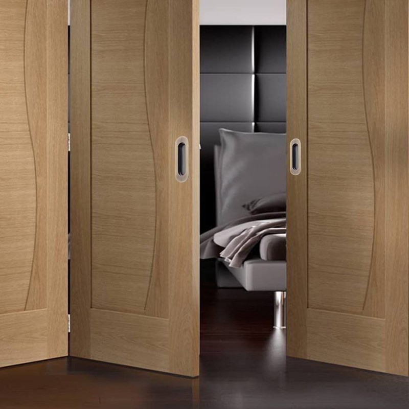 2 Pack Sliding Door Handles, Rectangular Recessed Sliding Door Handles