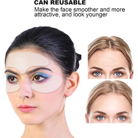 5 Piezas de Parches Antiarrugas, Parche Antiarrugas para la Frente, Pegatinas Antiarrugas para Eliminar la Línea de la Frente, Parche de Silicona para Ojos, Suministros Reutilizables