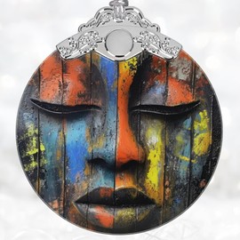Christmas 2024 Ornament, Christmas Decoration, Stained Glass Christmas Tree Ornaments, Christmas Ornaments Clearance, 2024 Gift Ornament, Xmas Gift for Friend Family Coworker - African Mask Theme