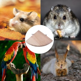 Akozon Birds Corner Perch Bird Cage Perch Stand Platform Wooden Fan Shape Parrot Hamster Small Animal Pet Budgie Pets Wood Platform Parrot Stand for Small Animals