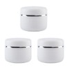 Bamboopack 3 x 250ml White Plastic Cosmetic Containers with Silver