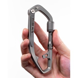 GPCA - Carabiner Keychain X, Heavy Duty Carabiner for Outdoor and Daily Use, Use as Camping, Hiking and Outdoor Gear, Handy Keychain Multitool and Backpack Accessory, Titanium