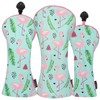 SHABIER Blue&Pink Golf Hybrid Headcover with Flamingos Design for Golf