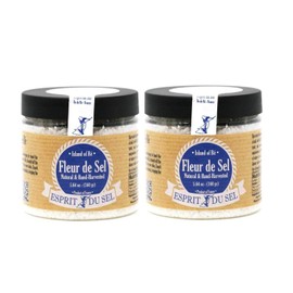 Esprit du Sel - Fleur de Sel 2 Pack (Two 5.64 oz Jars) - All Natural Sea Salt - Two Pack Fleur du Sel (11.28 total ounces)