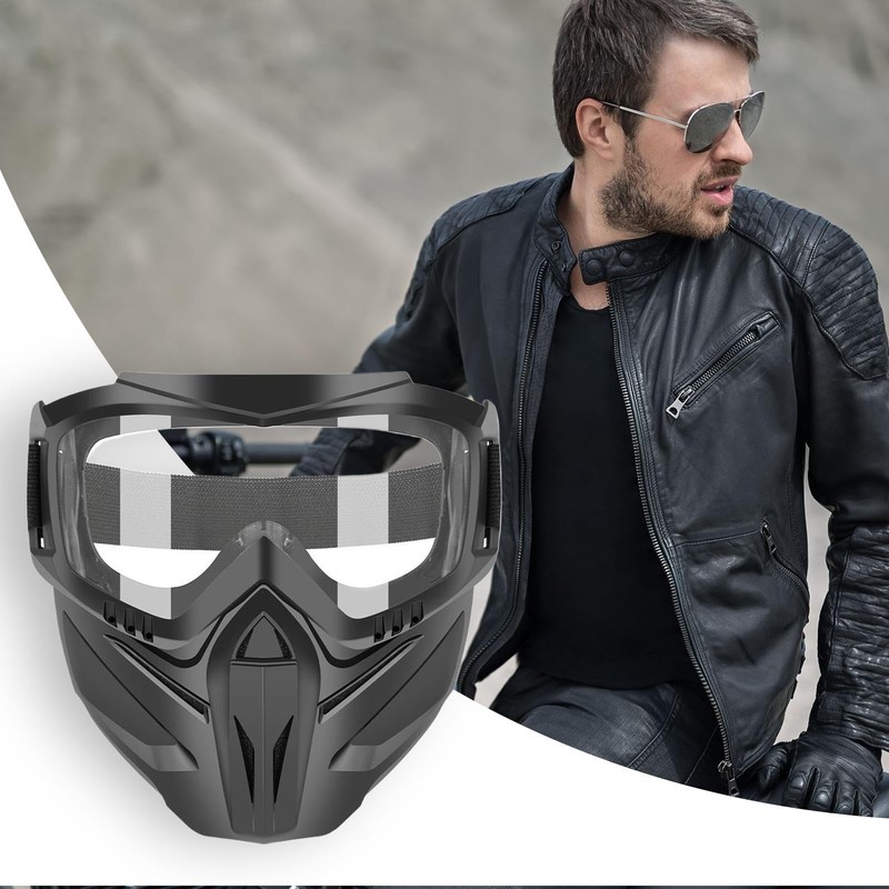Motorcycle Riding Goggles with Face Cover | Safety Goggles,Motorcycle Helmets
