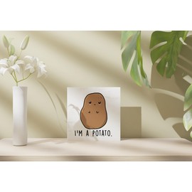 ULEGIE Funny Positive Potato, I Am A Potato Wood Block Signs Cheer Up Gift for Friends, Parties, Positive Gifts Funny Gifts for Birthday Party Home Decoration and Encouragement 5 x 5 Inch