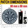PVC Patch VEGVISIR VIKING BRUJULA Phosphorescent 3D Velcro | Size