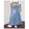 MakeMeChic Women's Maternity Jean Denim Maxi Skirt Pregnancy High Waisted