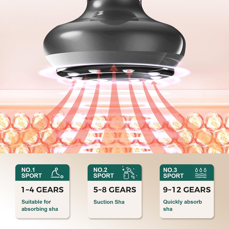 12 Level Electric Cupping Smart Scraping Massager Heating GuaSha Massage