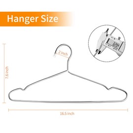 YIKALU Wire Hangers 30 Pack Coat Hangers Strong Heavy Duty Stainless Steel Metal Hangers 16.5 Inch Ultra Thin Space Saving Clothes Hangers